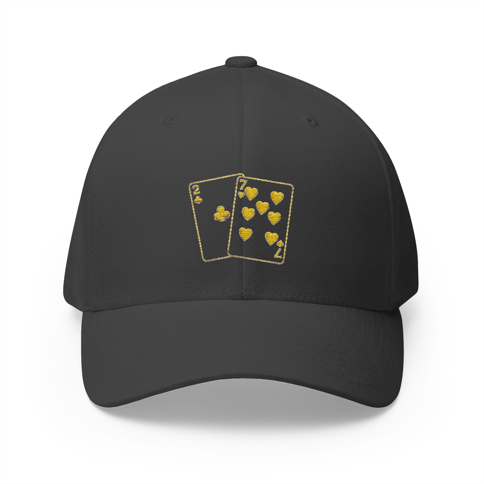 All Bluff Poker Fitted Cap in Dark Grey – Front View | All Bluff Poker