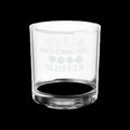 Professional Bluffer etched lowball whiskey glass with card suits — poker gift for him