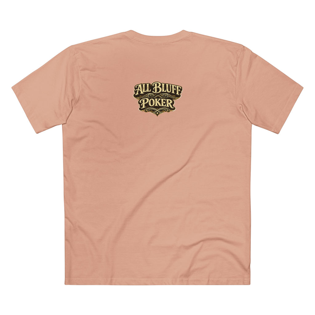 No Balls No Bluff T-Shirt in Pale Pink – Back Flat Lay | All Bluff Poker