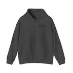 All Bluff Poker Pullover Hoodie in Dark Heather – Front Flat Lay with Right Sleeve Graphic | All Bluff Poker