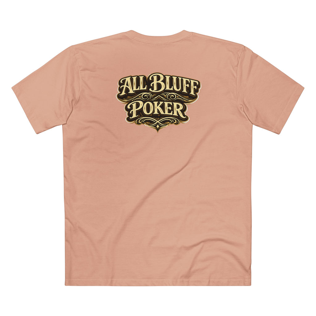 All Courage T-Shirt in Pale Pink – Back Flat Lay | All Bluff Poker