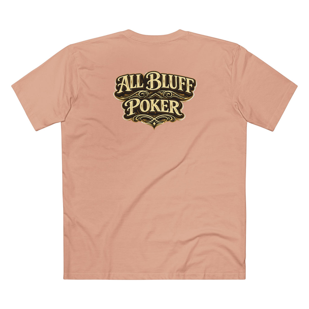 All Courage T-Shirt in Pale Pink – Back Flat Lay | All Bluff Poker