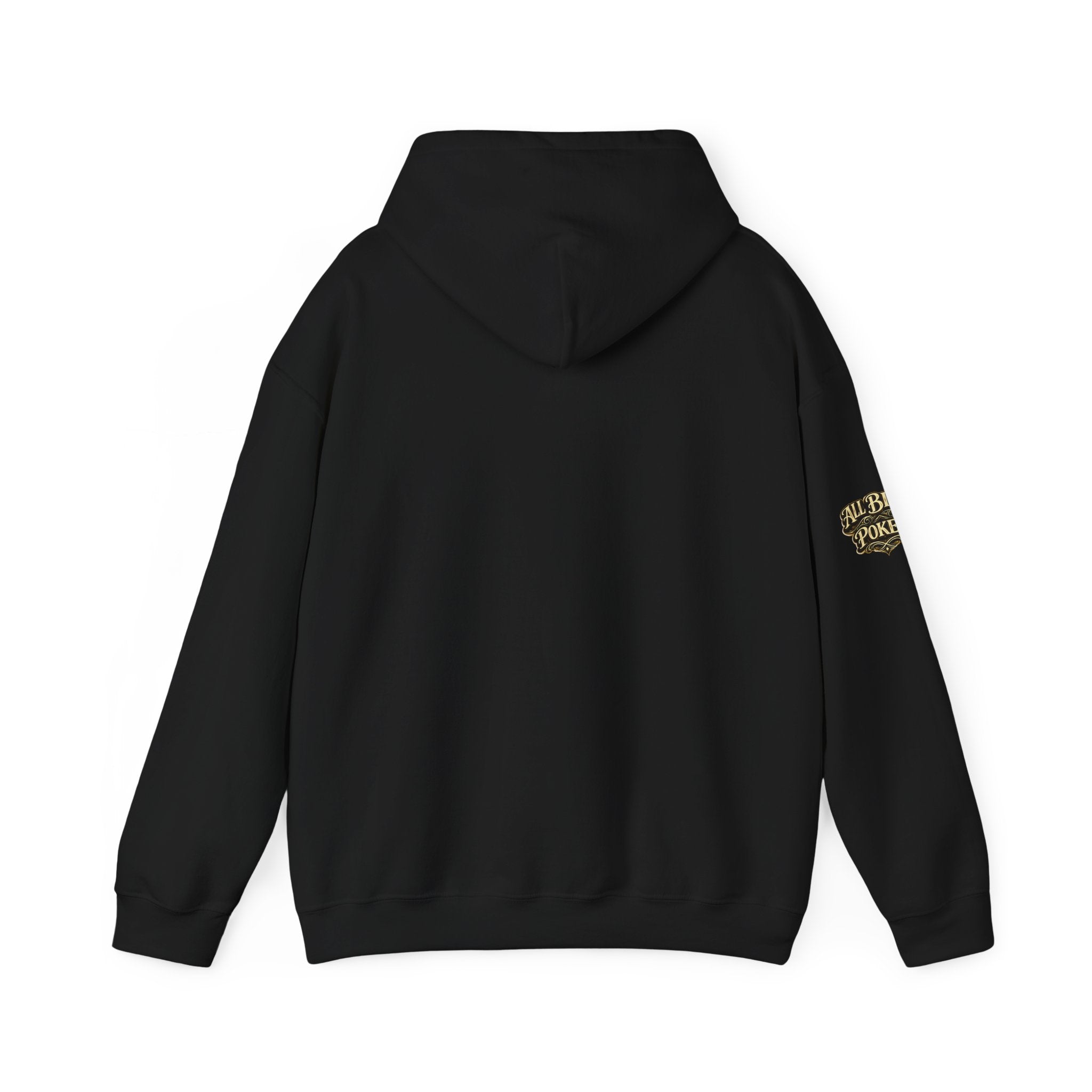 No Balls No Bluff Pullover Hoodie in Black – Back Flat Lay | All Bluff Poker