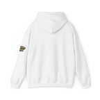 All Bluff Poker Pullover Hoodie in White – Back Flat Lay | All Bluff Poker