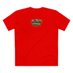 No Balls No Bluff T-Shirt in Red – Back Flat Lay | All Bluff Poker