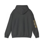 I'm a Bluffer Not a Fighter Pullover Hoodie in Dark Heather – Back Flat Lay | All Bluff Poker
