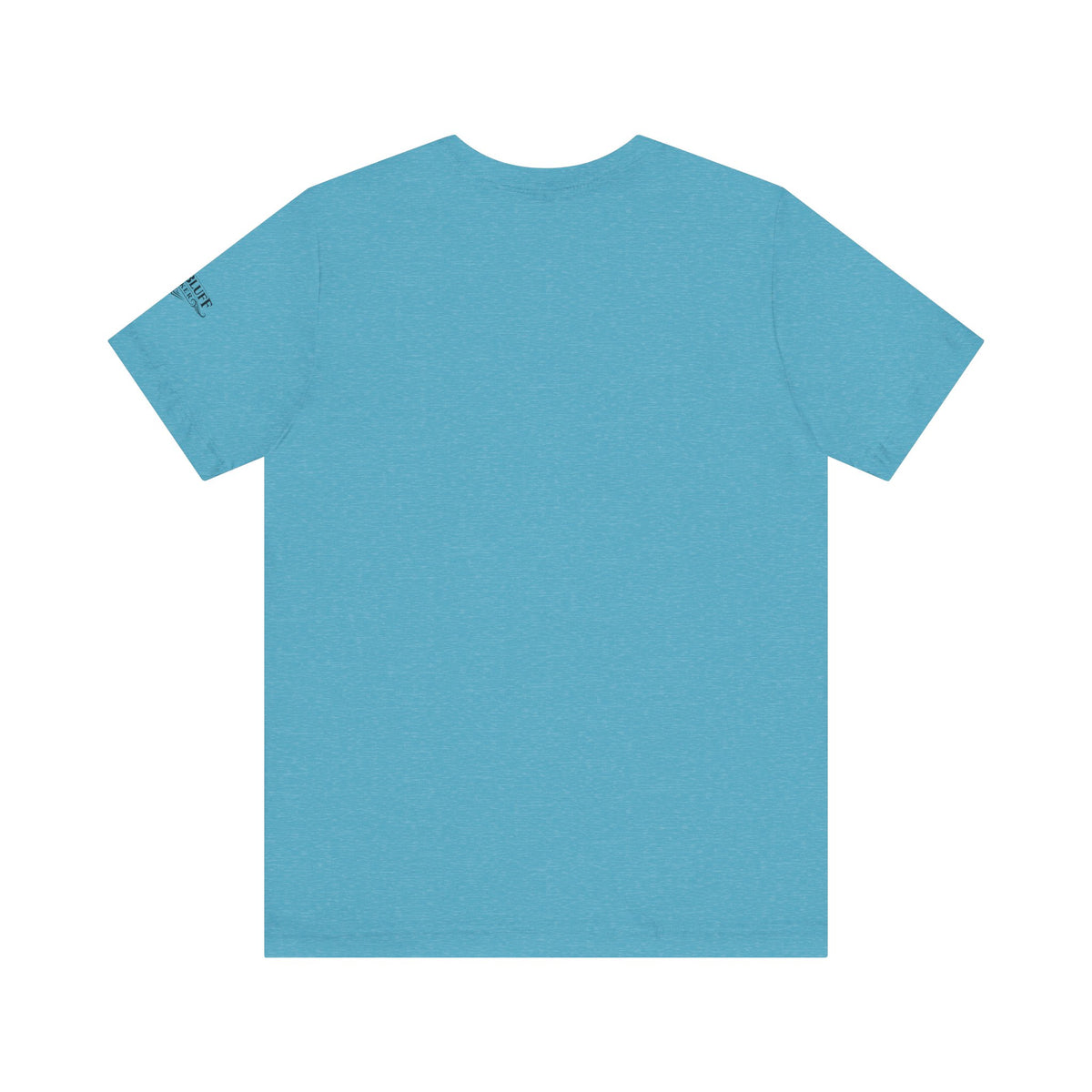 I'm a Bluffer Not a Fighter T-Shirt in Heather Aqua – Back Flat Lay | All Bluff Poker