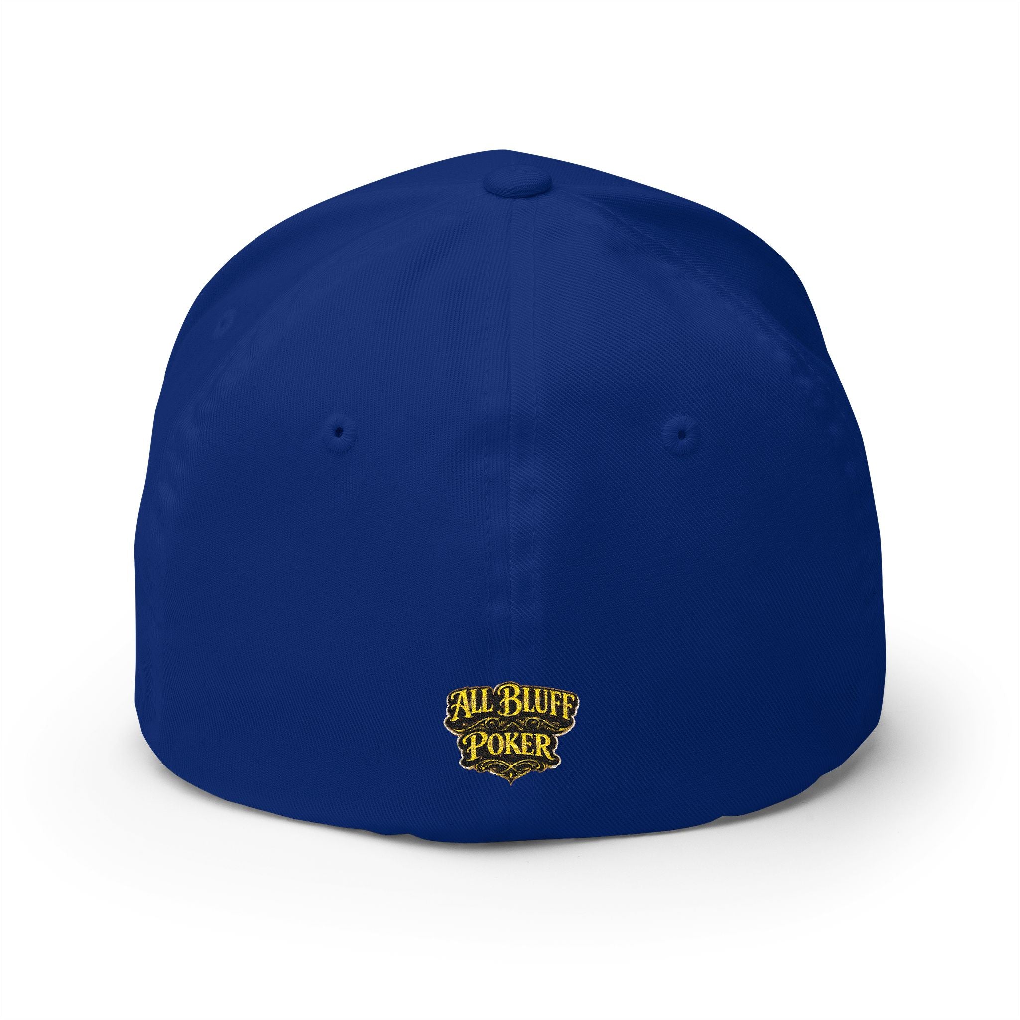 7-2 Style Fitted Cap in Royal Blue – Back View | All Bluff Poker
