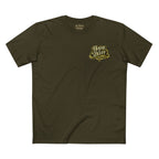 House of Bluff T-Shirt in Army – Front Flat Lay | All Bluff Poker