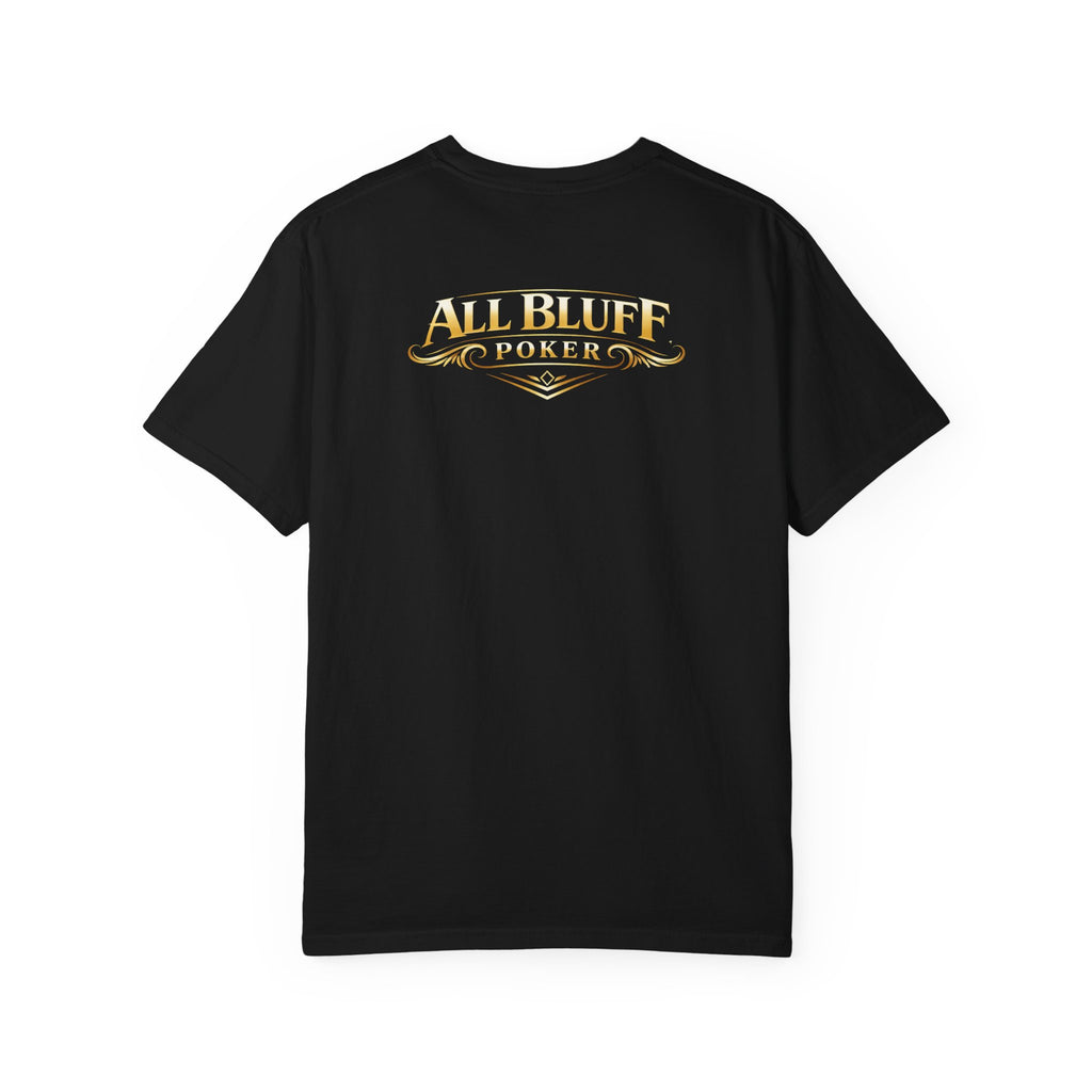 7-2 Style T-Shirt in Black – Back Flat Lay | All Bluff Poker