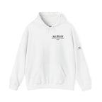 I'm a Bluffer Not a Fighter Pullover Hoodie in White – Front Flat Lay | All Bluff Poker