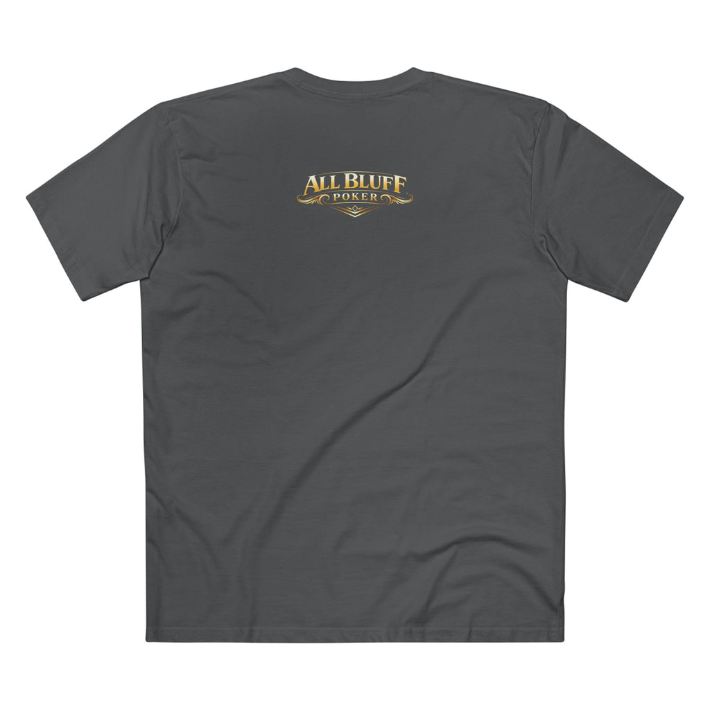 Professional Bluffer T-Shirt in Charcoal – Back Flat Lay | All Bluff Poker