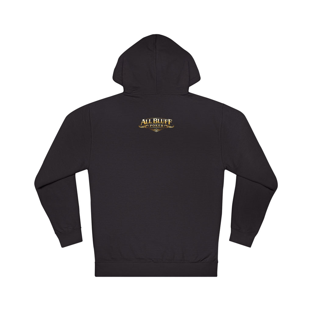 Professional Bluffer Pullover Hoodie in Black – Back Flat Lay | All Bluff Poker