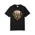 7-2 Style T-Shirt in Black – Front Flat Lay | All Bluff Poker