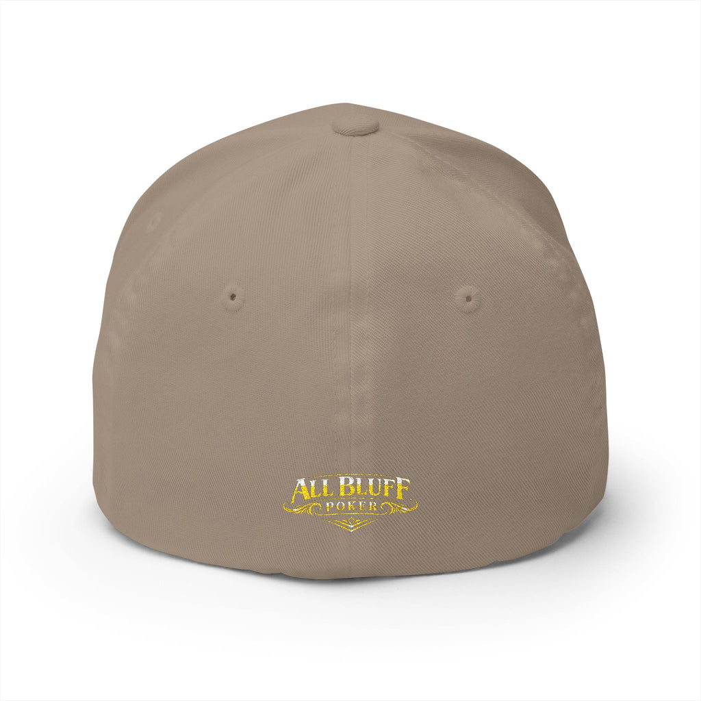 All Bluff Poker Fitted Cap in Khaki – Back View | All Bluff Poker