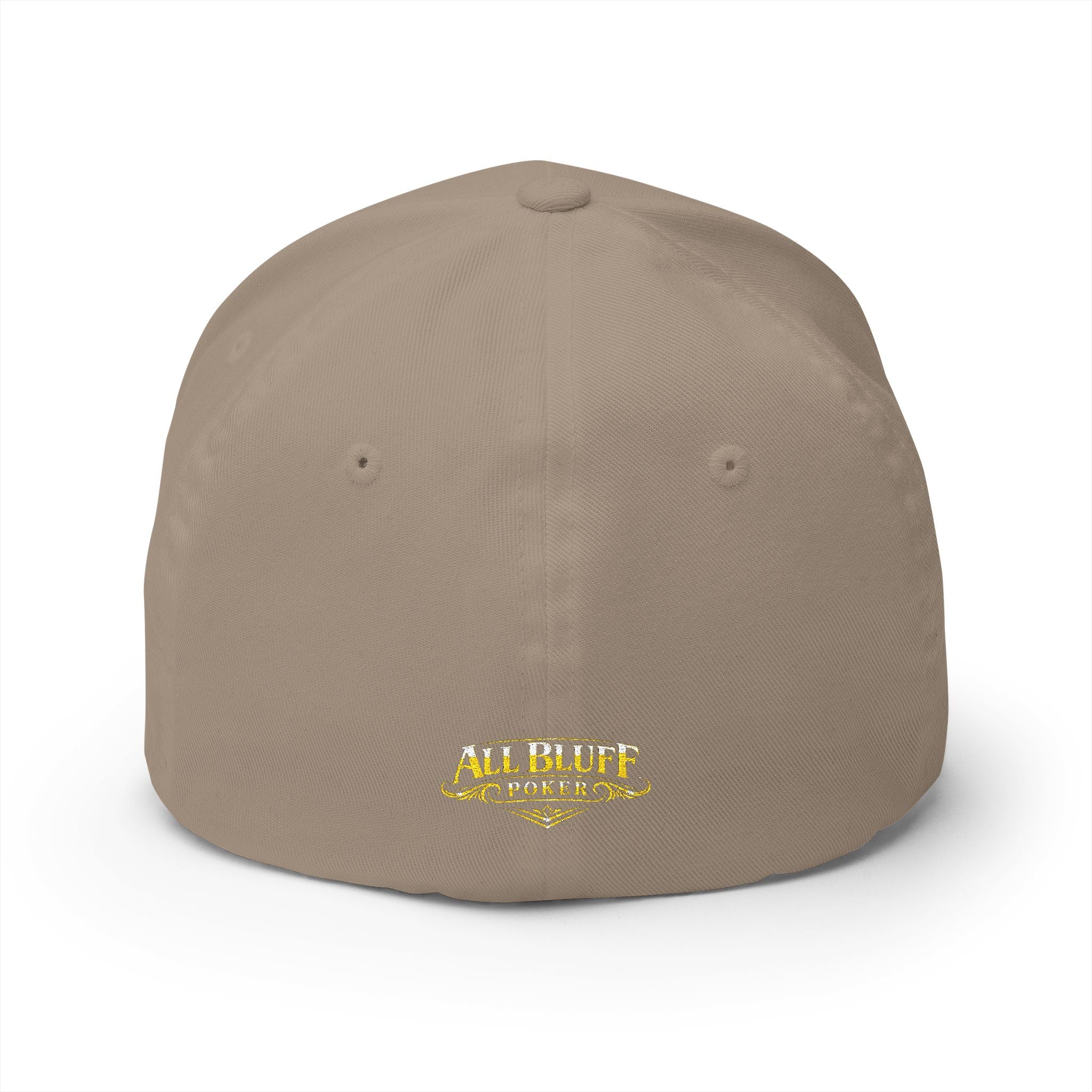 All Bluff Poker Fitted Cap in Khaki – Back View | All Bluff Poker