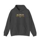 All Bluff Poker Pullover Hoodie in Dark Heather – Front Flat Lay | All Bluff Poker