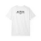 7-2 Style T-Shirt in White – Back Flat Lay | All Bluff Poker