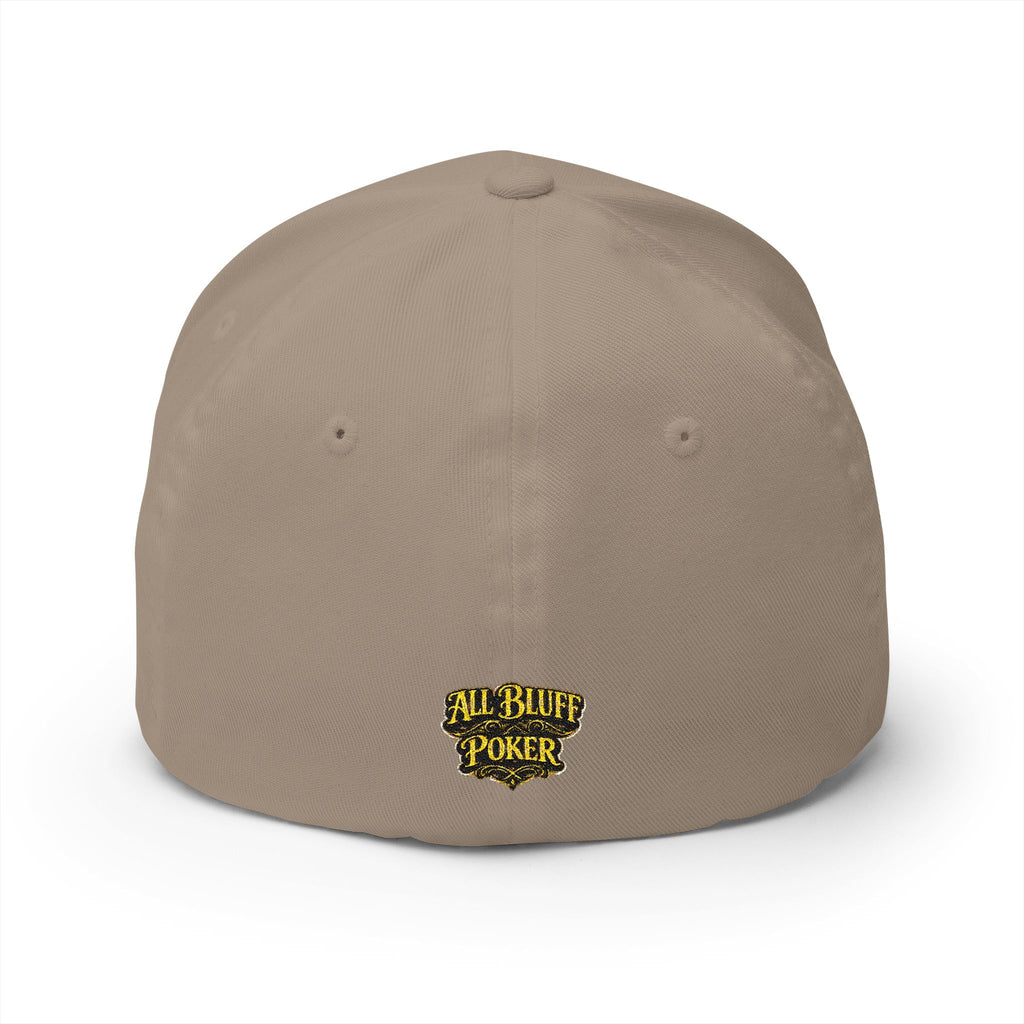 All Courage Fitted Cap in Khaki – Back View | All Bluff Poker