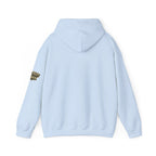 All Bluff Poker Pullover Hoodie in Light Blue – Back Flat Lay | All Bluff Poker