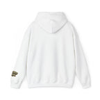 All Bluff No Fear Pullover Hoodie in White – Back Flat Lay | All Bluff Poker