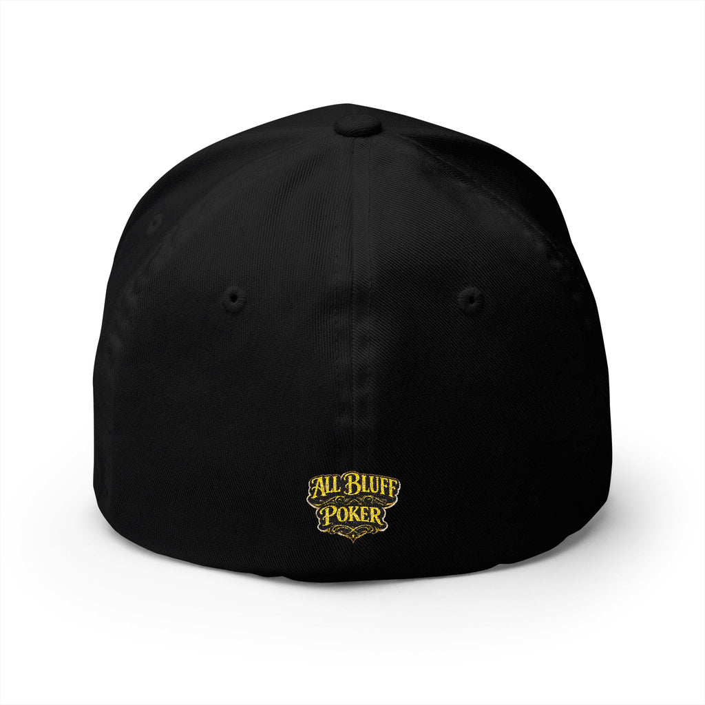 7-2 Style Fitted Cap in Black – Back View | All Bluff Poker