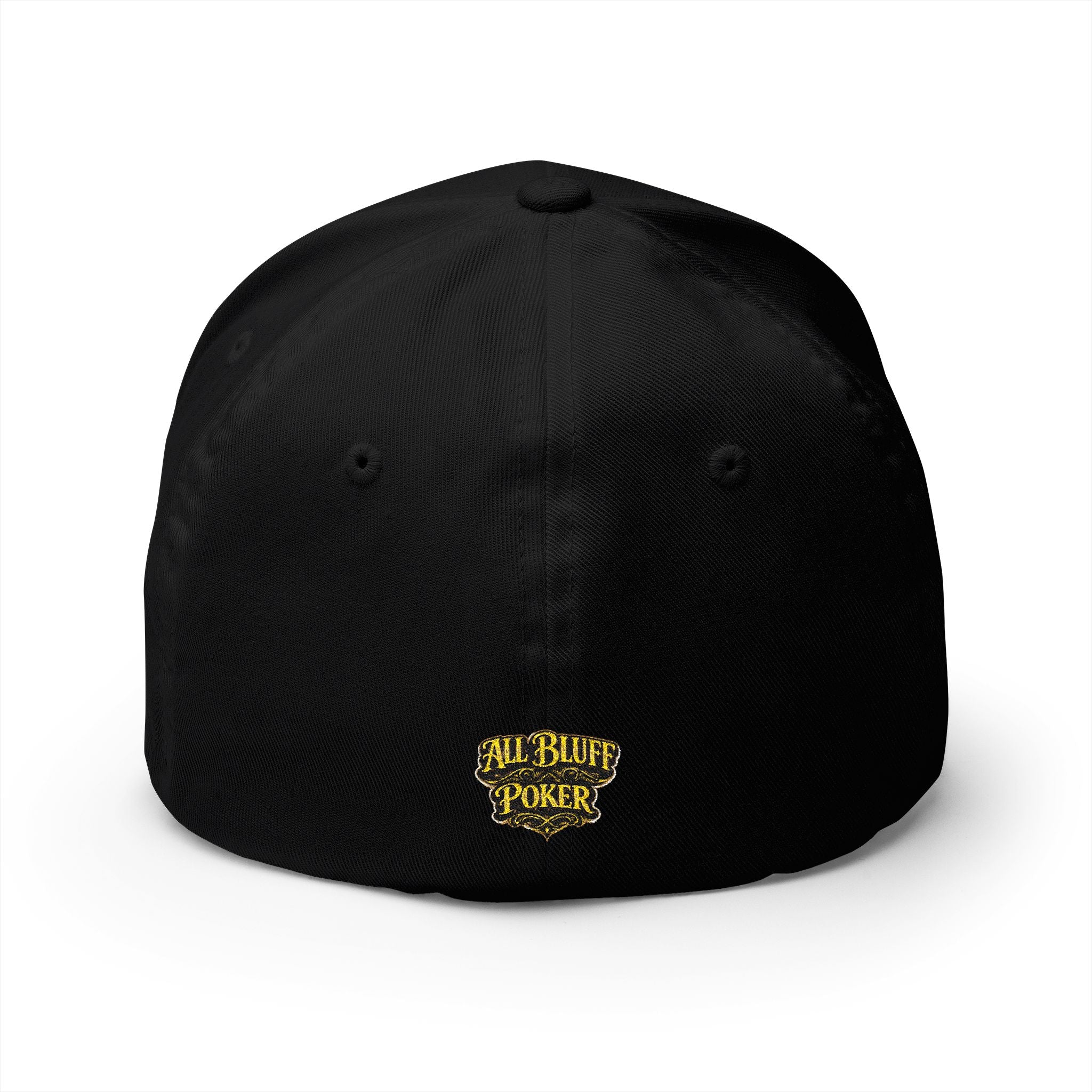7-2 Style Fitted Cap in Black – Back View | All Bluff Poker