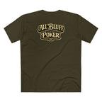7-2 Style T-Shirt in Army – Back Flat Lay | All Bluff Poker