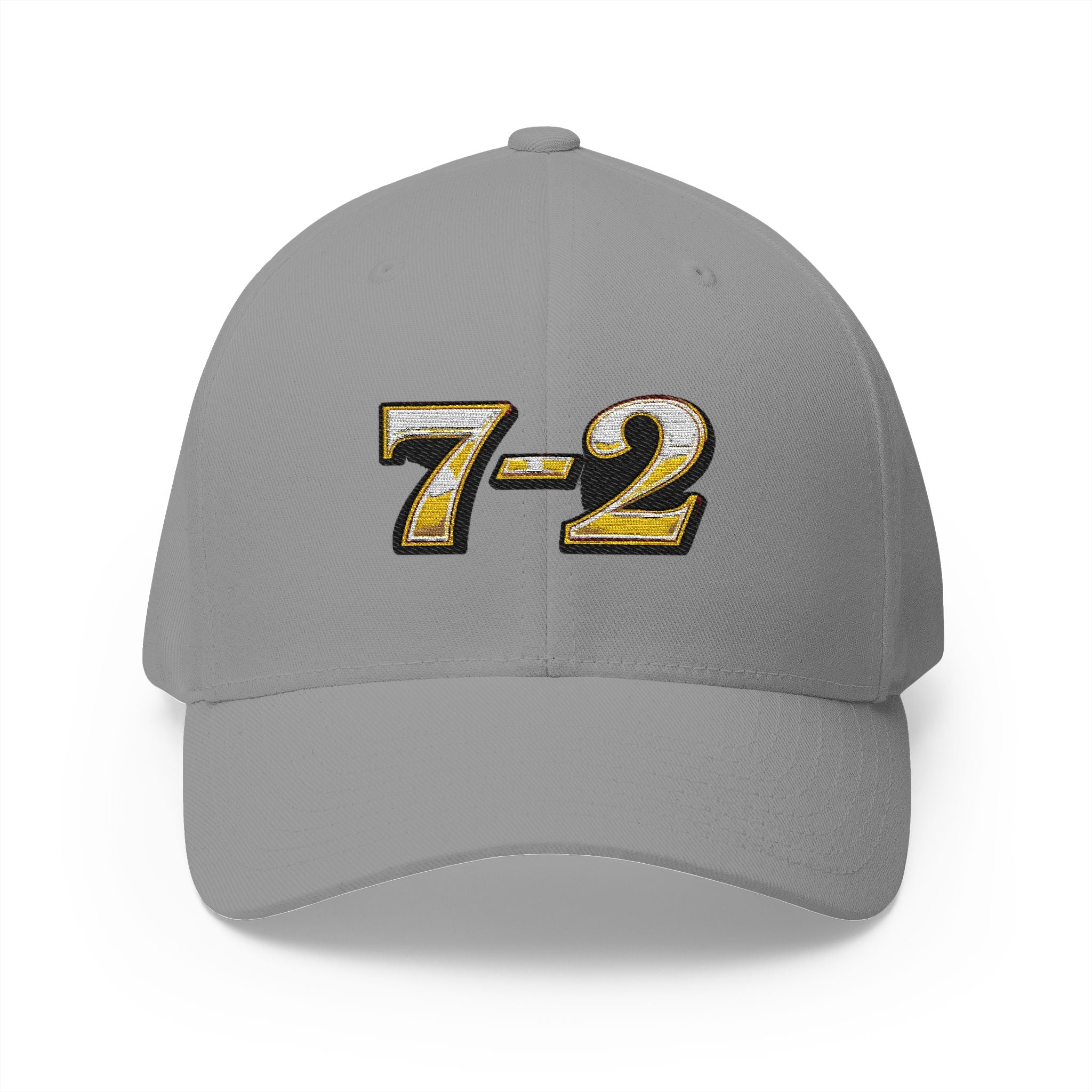 7-2 Style Fitted Cap in Grey – Front View | All Bluff Poker