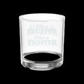 I'm a Bluffer Not a Fighter etched lowball whiskey glass — poker gift for him