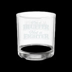 I'm a Bluffer Not a Fighter etched lowball whiskey glass — poker gift for him