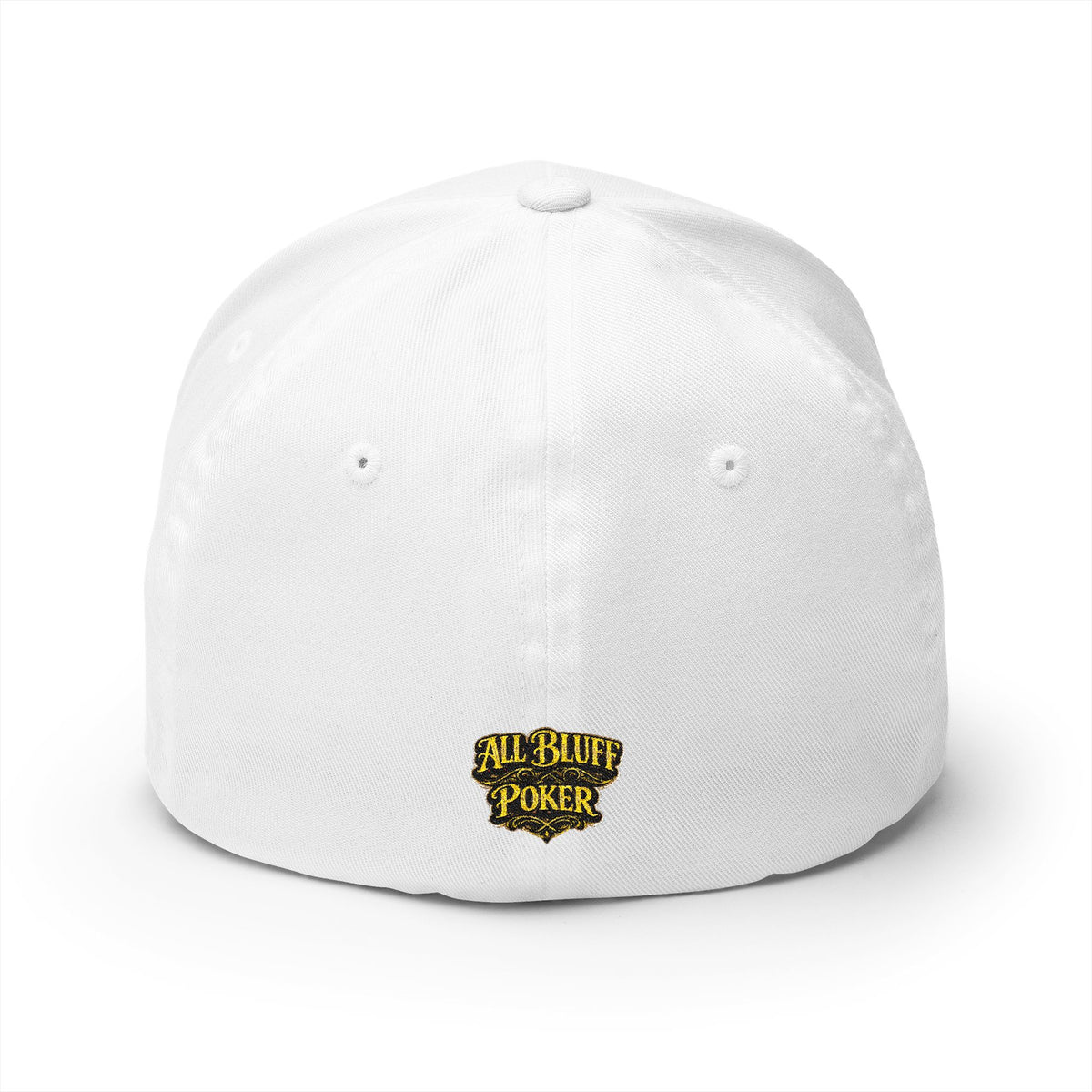 All Courage Fitted Cap in White – Back View | All Bluff Poker