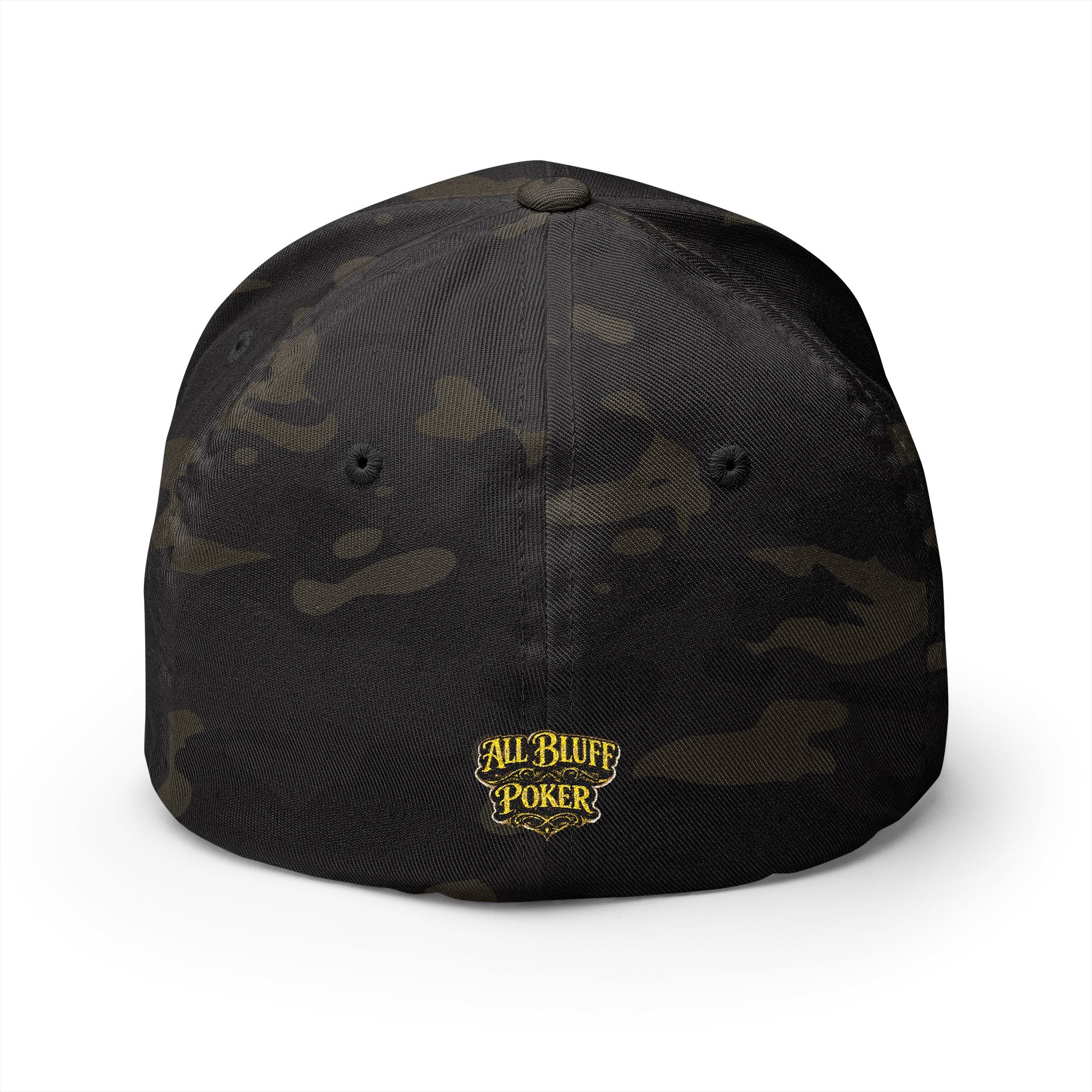 7-2 Style Fitted Cap in Multicam Black – Back View | All Bluff Poker
