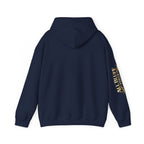 I'm a Bluffer Not a Fighter Pullover Hoodie in Navy – Back Flat Lay | All Bluff Poker