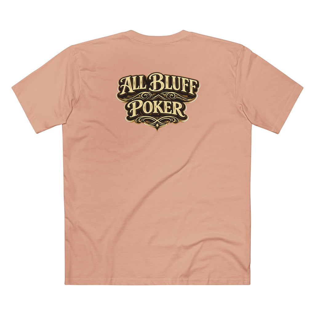7-2 Style T-Shirt in Pale Pink – Back Flat Lay | All Bluff Poker