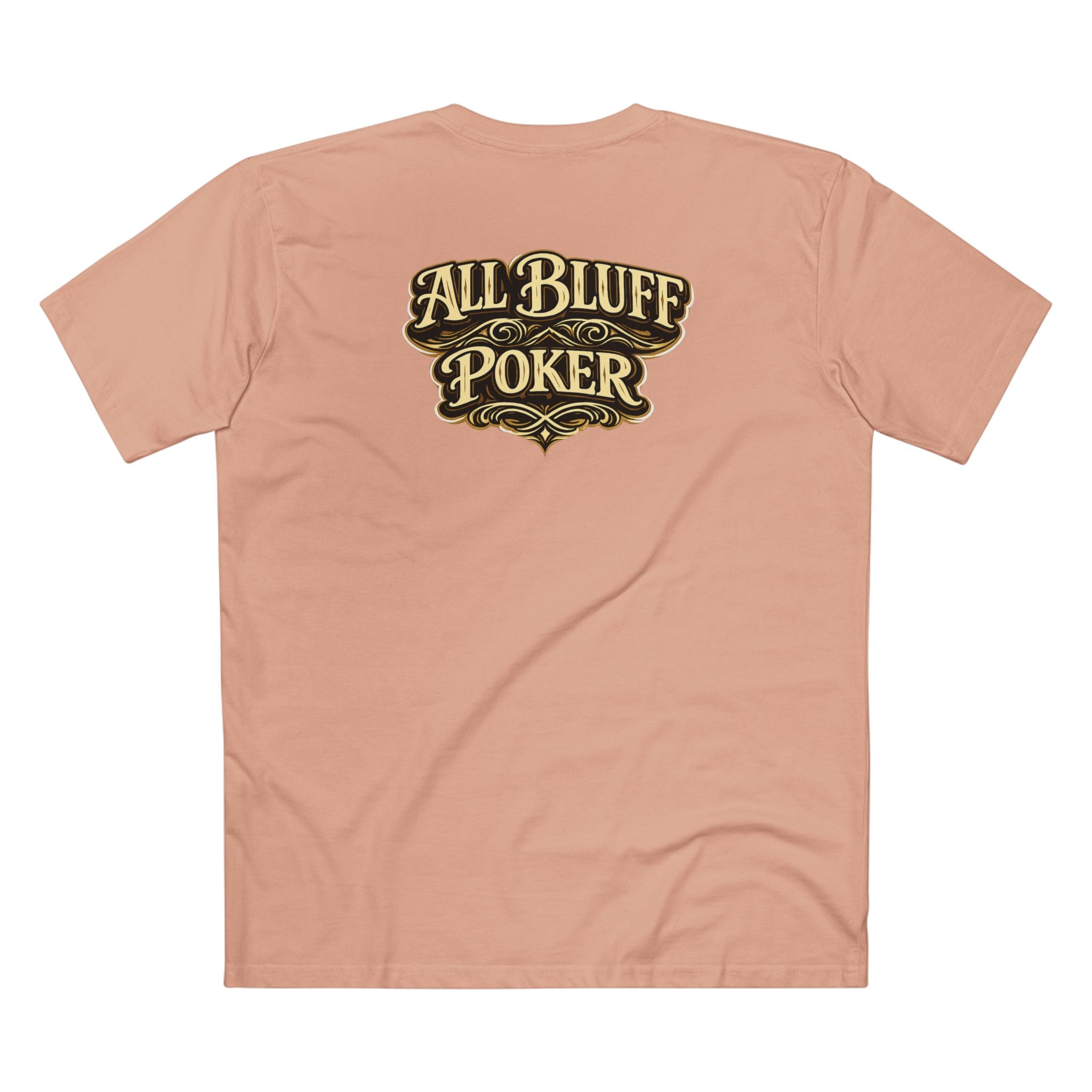 7-2 Style T-Shirt in Pale Pink – Back Flat Lay | All Bluff Poker