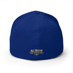 All Bluff Poker Fitted Cap in Royal Blue – Back View | All Bluff Poker