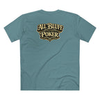 All Courage T-Shirt in Slate Blue – Back Flat Lay | All Bluff Poker