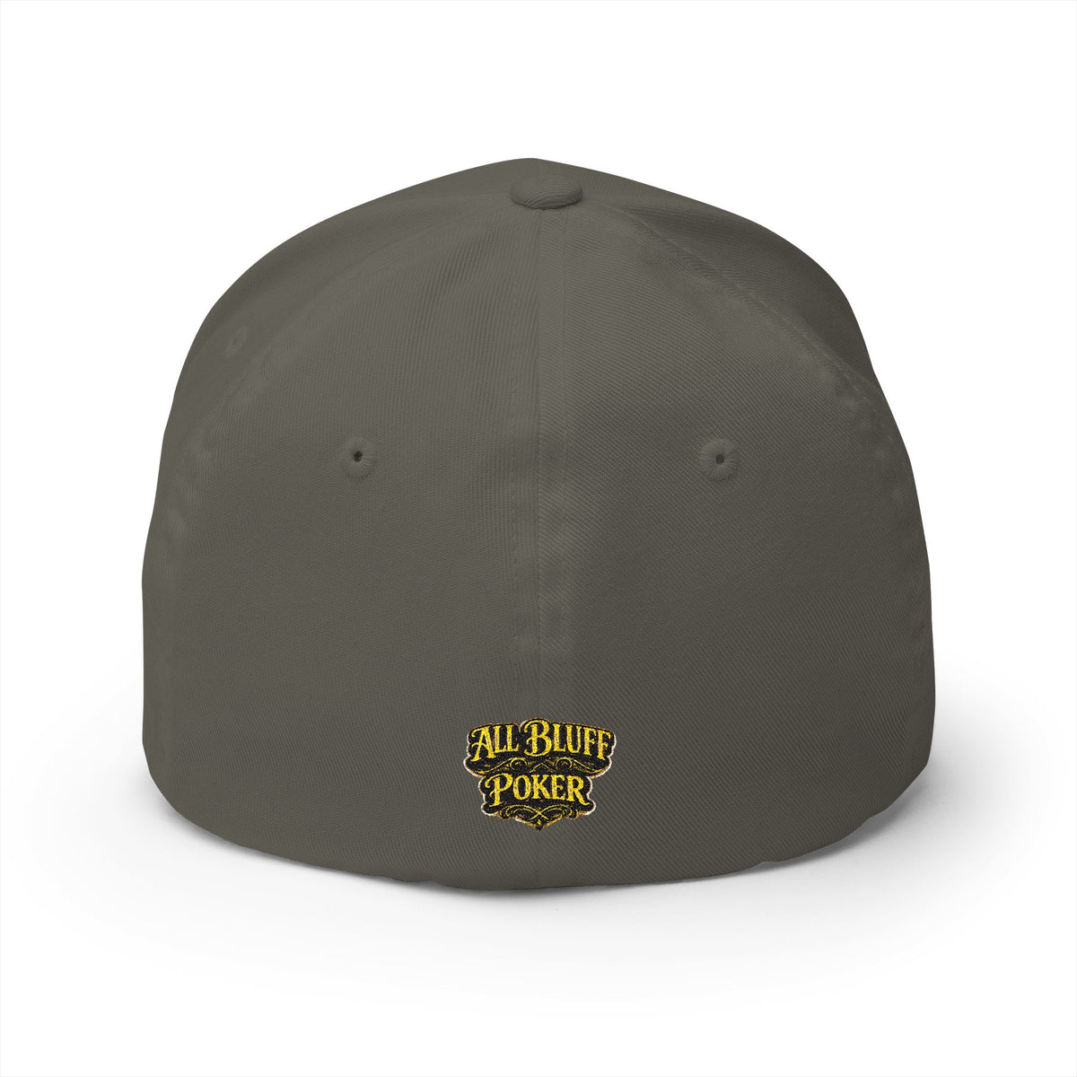 All Courage Fitted Cap in Olive – Back View | All Bluff Poker
