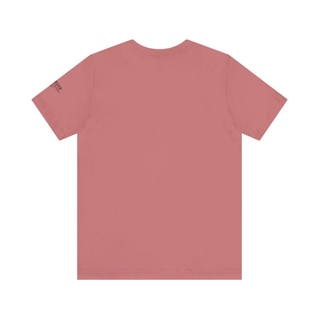 I'm a Bluffer Not a Fighter T-Shirt in Mauve – Back Flat Lay | All Bluff Poker