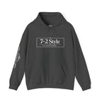 7-2 Style Pullover Hoodie in Dark Heather – Front Flat Lay with Right Sleeve Graphic | All Bluff Poker