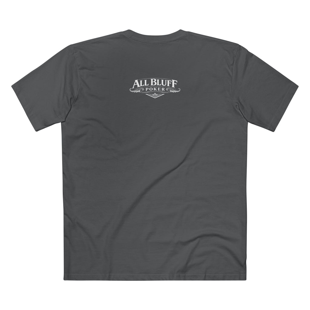 No Balls No Bluff T-Shirt in Charcoal – Back Flat Lay | All Bluff Poker