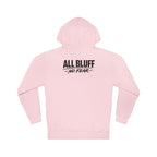 All Bluff No Fear Pullover Hoodie in Light Pink – Back Flat Lay | All Bluff Poker