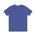 I'm a Bluffer Not a Fighter T-Shirt in Heather True Royal – Back Flat Lay | All Bluff Poker