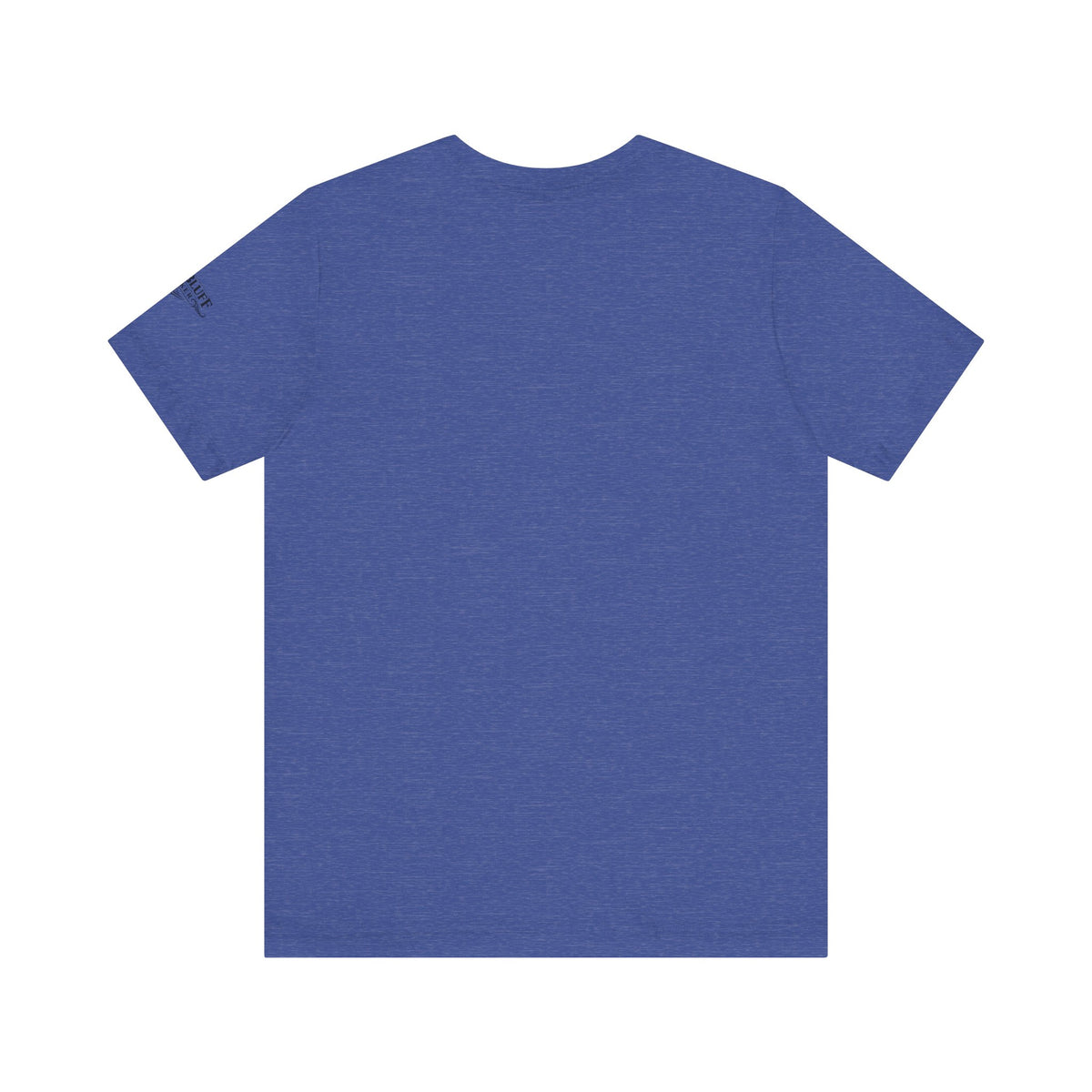 I'm a Bluffer Not a Fighter T-Shirt in Heather True Royal – Back Flat Lay | All Bluff Poker