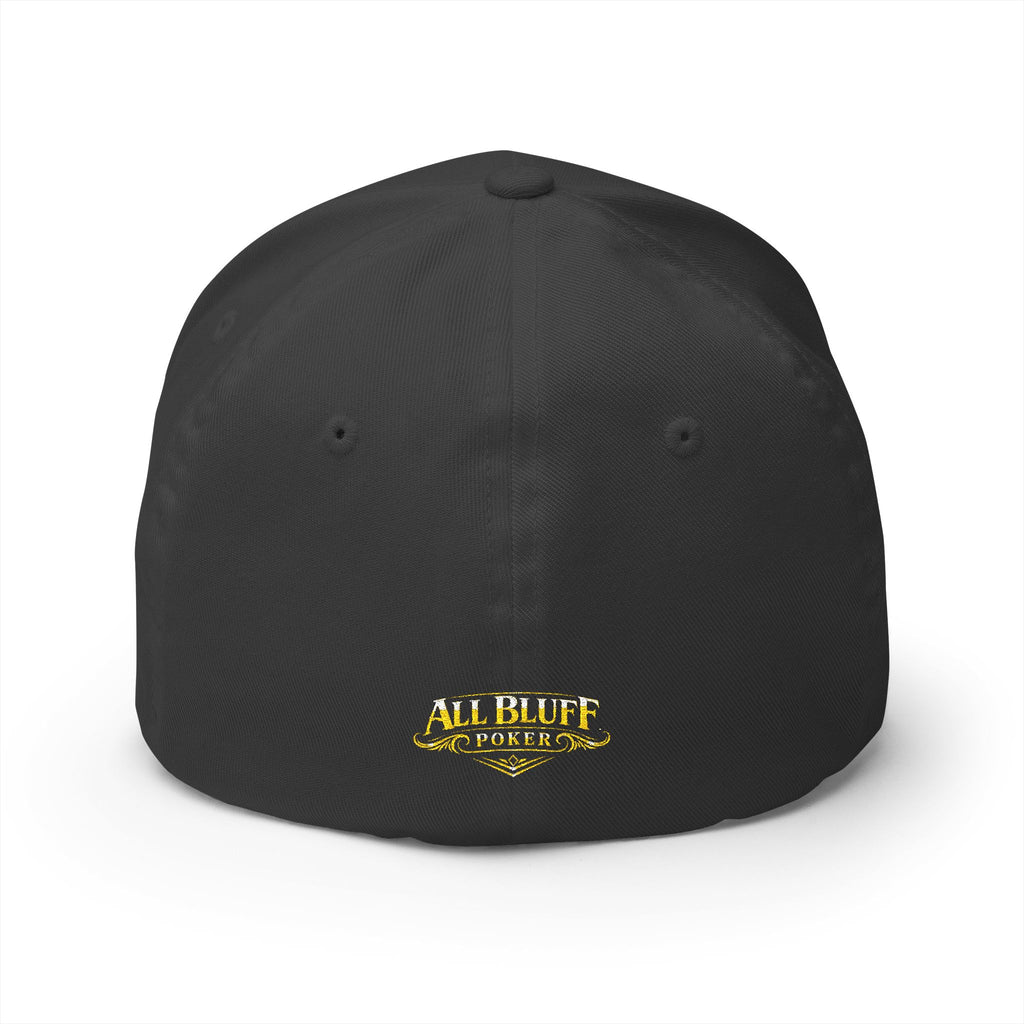 All Bluff Poker Fitted Cap in Dark Grey – Back View | All Bluff Poker