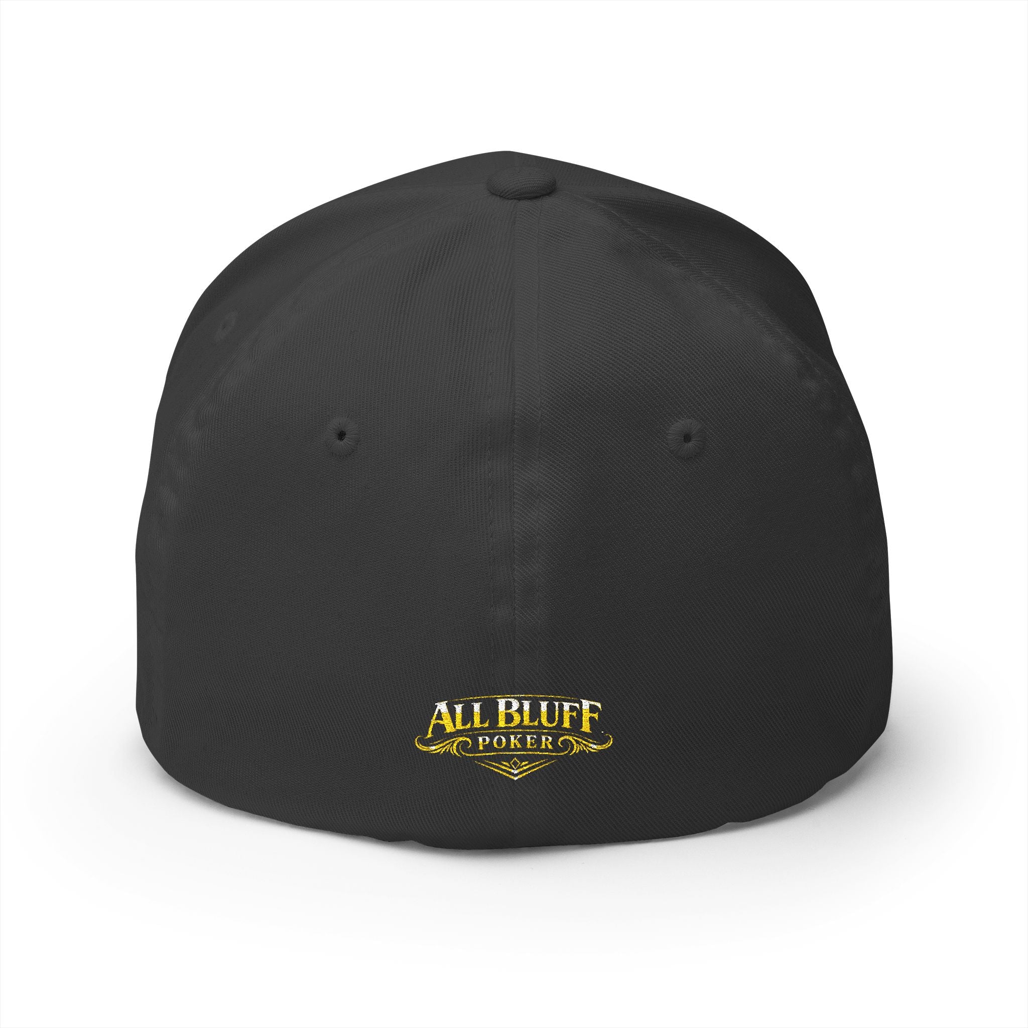 All Bluff Poker Fitted Cap in Dark Grey – Back View | All Bluff Poker