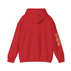I'm a Bluffer Not a Fighter Pullover Hoodie in Red – Back Flat Lay | All Bluff Poker