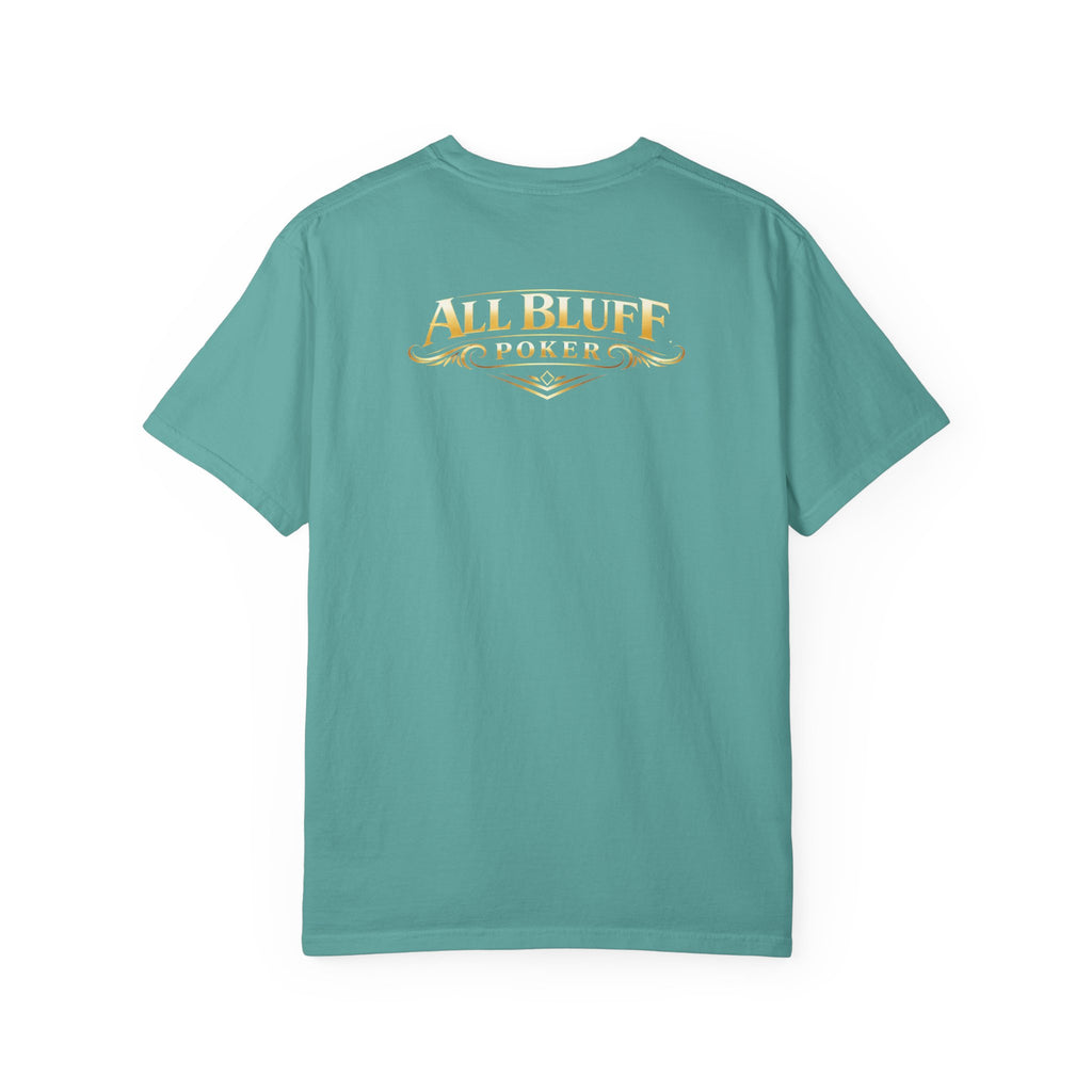 7-2 Style T-Shirt in Seafoam – Back Flat Lay | All Bluff Poker