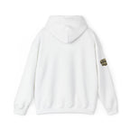 No Balls No Bluff Pullover Hoodie in White – Back Flat Lay | All Bluff Poker